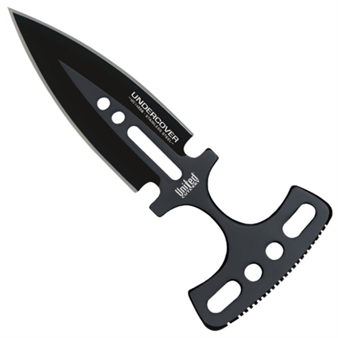 United Cutlery UC1488B Undercover Magnum Push Dagger Fixed Blade Knife, Black Blade