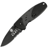Smith & Wesson Speed Assisted S.O.R.T Black Aluminum Handle, Part Serrated