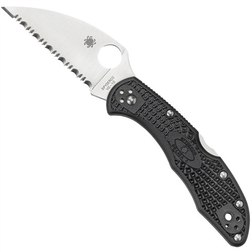Spyderco C11FSWCBK Delica 4 Wharncliffe Folder Knife, VG-10 Satin SpyderEdge Blade