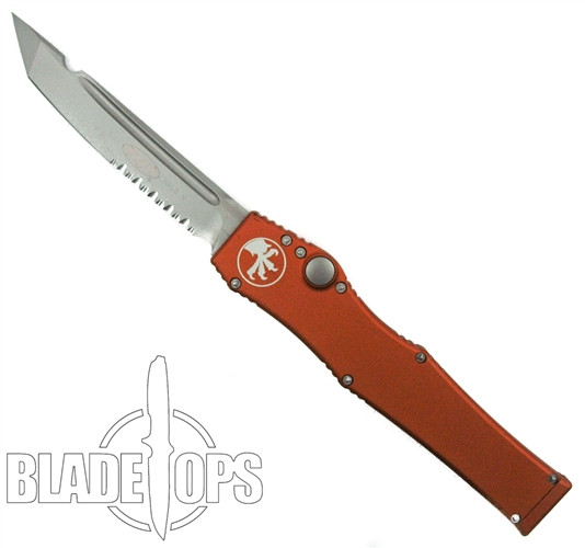 Microtech 150-8OR Orange Halo V T/E OTF Auto Knife, Bead Blast