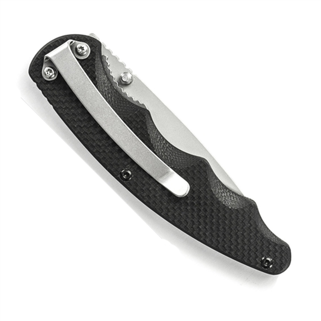 Schrade 105S Folder Knife, G10 Handle, Bead BlastCombo Blade