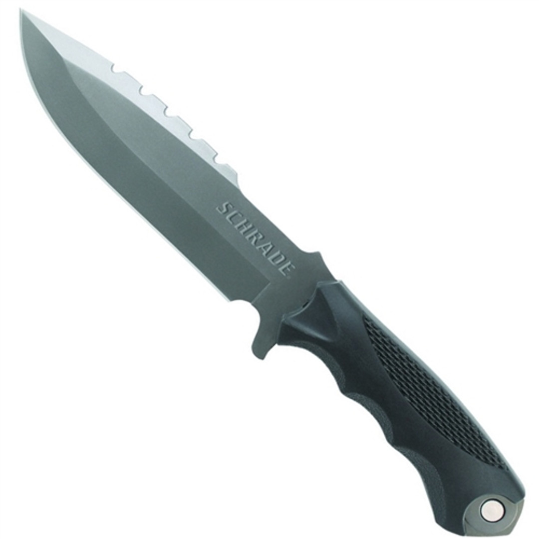 Schrade F27 Survival Knife, Titanium Coated Plain Blade
