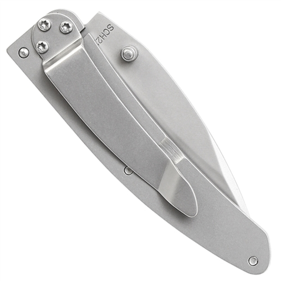 Schrade Black Pocket Protector Folder Knife, Bead Blast Blade