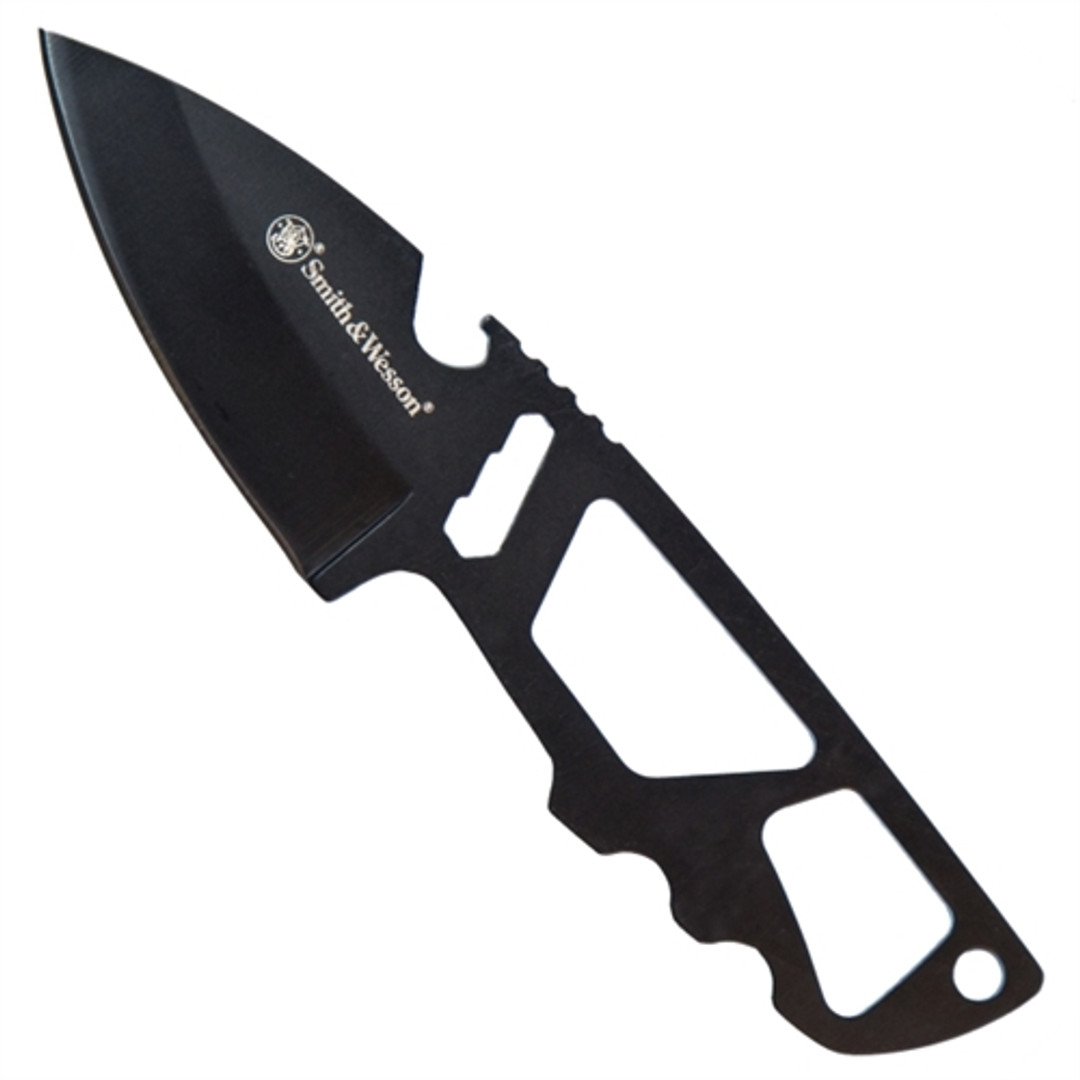 Smith & Wesson M&P SW991 Shield Multi-Tool Fixed Blade Neck Knife, Black Blade