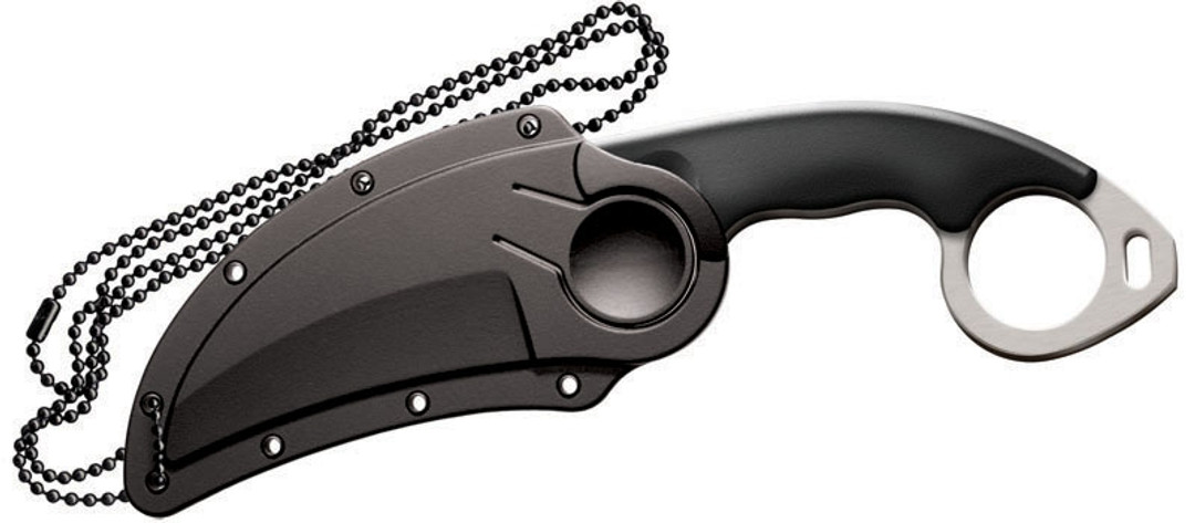 Cold Steel Double Agent I Neck Knife. Serrated, CS39FKS SHEATH VIEW