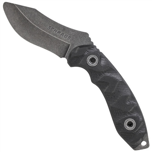 Schrade SCHF23-TR Fixed Blade Knife, Black/Stonewash Trainer Blade