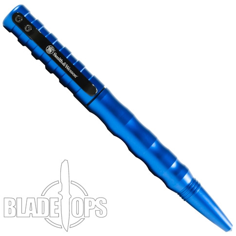 Smith & Wesson PENMP2BL Blue Tactical Pen, Military & Police