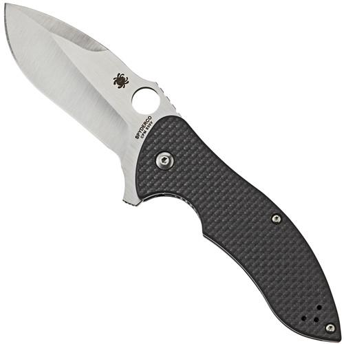 Spyderco C187CFP2 Rubicon 2 Carbon Fiber/G-10 Laminate Flipper Knife, CPM-S30V Satin Blade