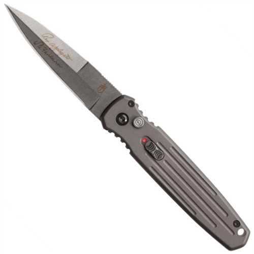 Gerber 30-001395 Tactical Grey Mini Covert Auto Knife, CPM-S30V Stonewash Blade