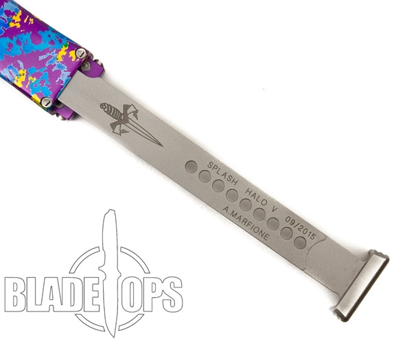 Microtech Custom Splash Halo V OTF Automatic Knife, Mirror Polish