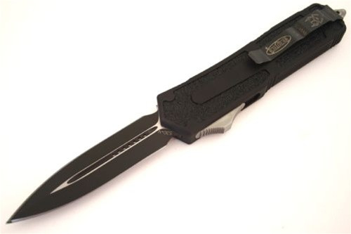 Microtech QD Scarab Double Edge, OTF, Black Plain Blade, D/A