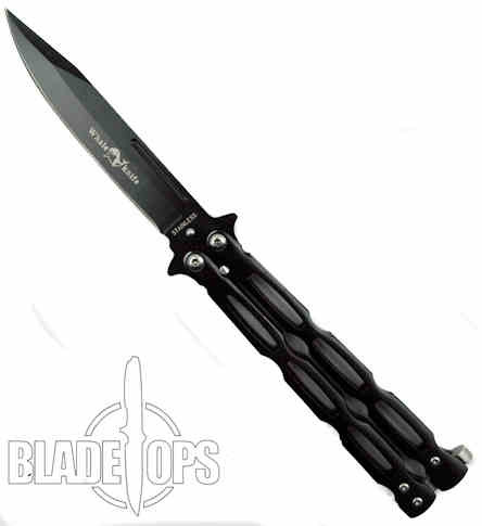 Black Skeleton Butterfly Knife