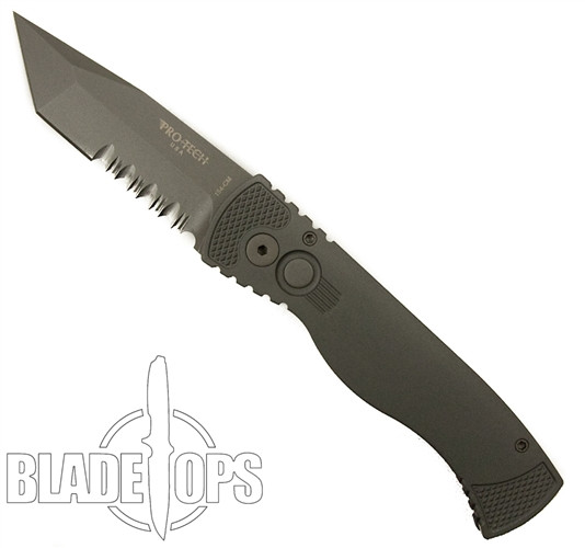 Protech Gray Tactical Response 1 Auto, Combo, Blasted Tanto Blade