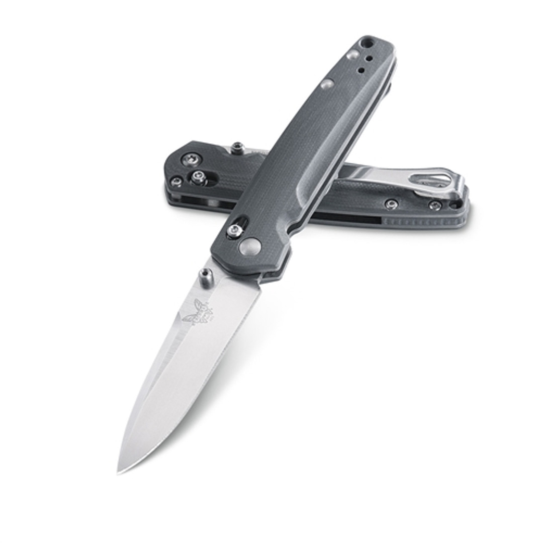 Benchmade 485 Valet AXIS Folder Knife, Satin Silver Blade REAR VIEW