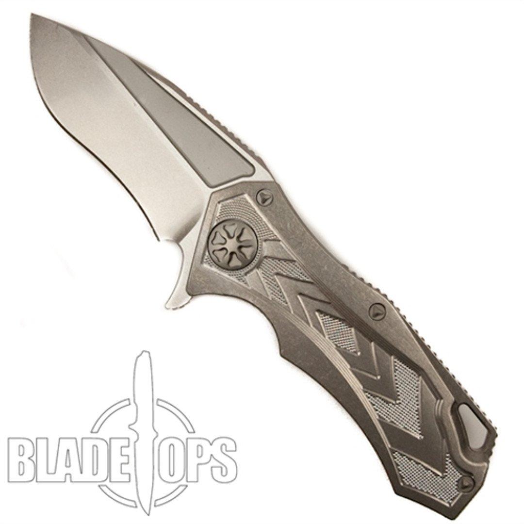 Marfione Custom Knives Titanium Star Lord Knife, Stonewash