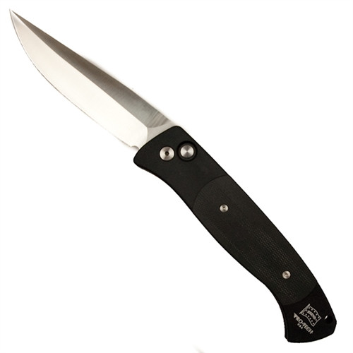 Pro-Tech Brend Auto 1 Knife, Plain, Satin Blade, G-10 Inlay