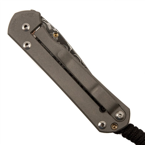 Chris Reeve Tiger Eye Small Sebenza 21 Knife, Raindrop Damascus