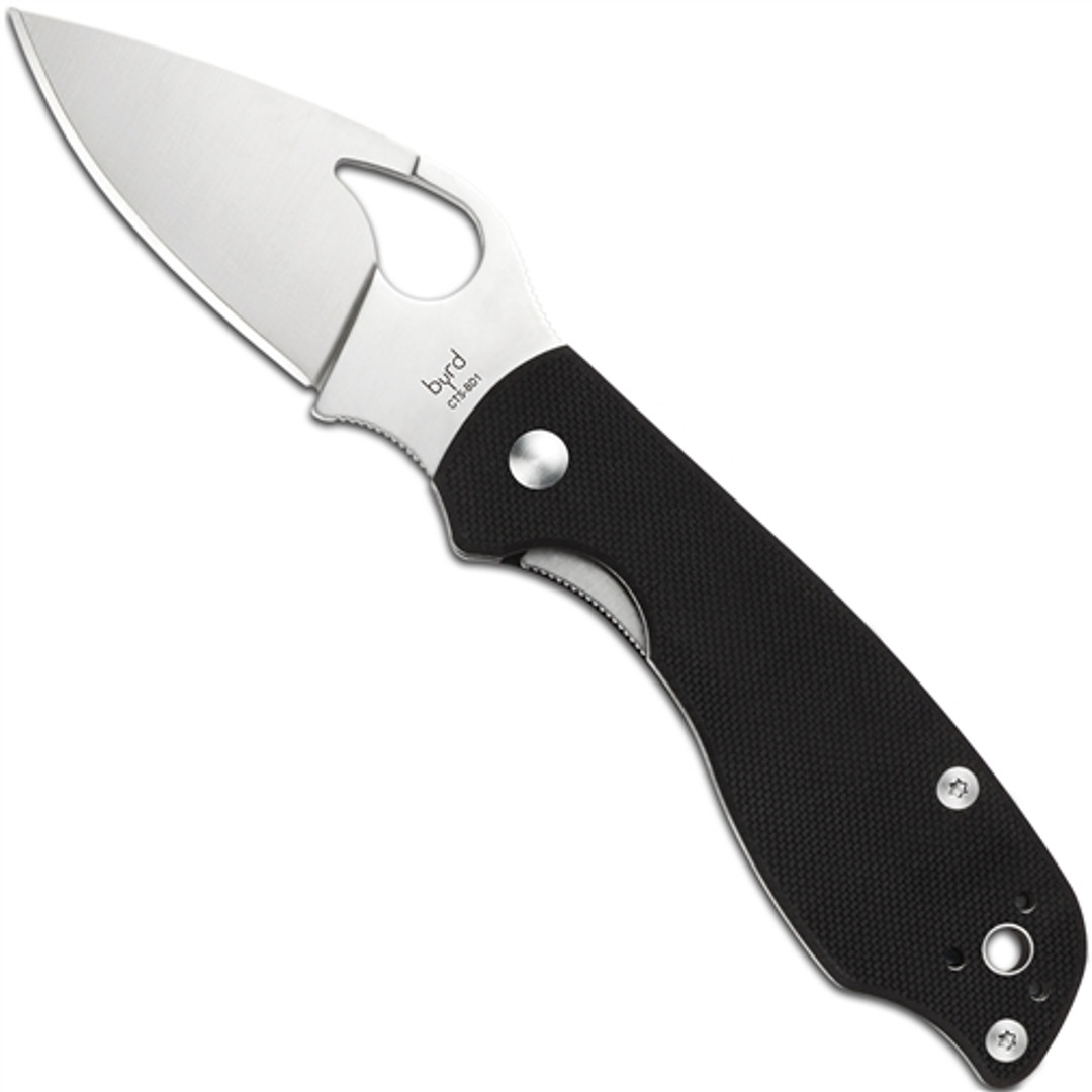 Spyderco Byrd BY09GP2 Crow 2 Folder Knife, CTS-BD1 Satin Blade FRONT VIEW