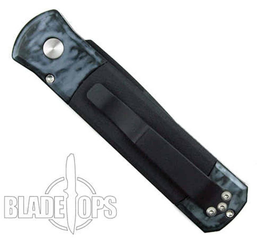 ProTech Godson Auto Knife, Black and Grey Jazz Handle, Black Blade