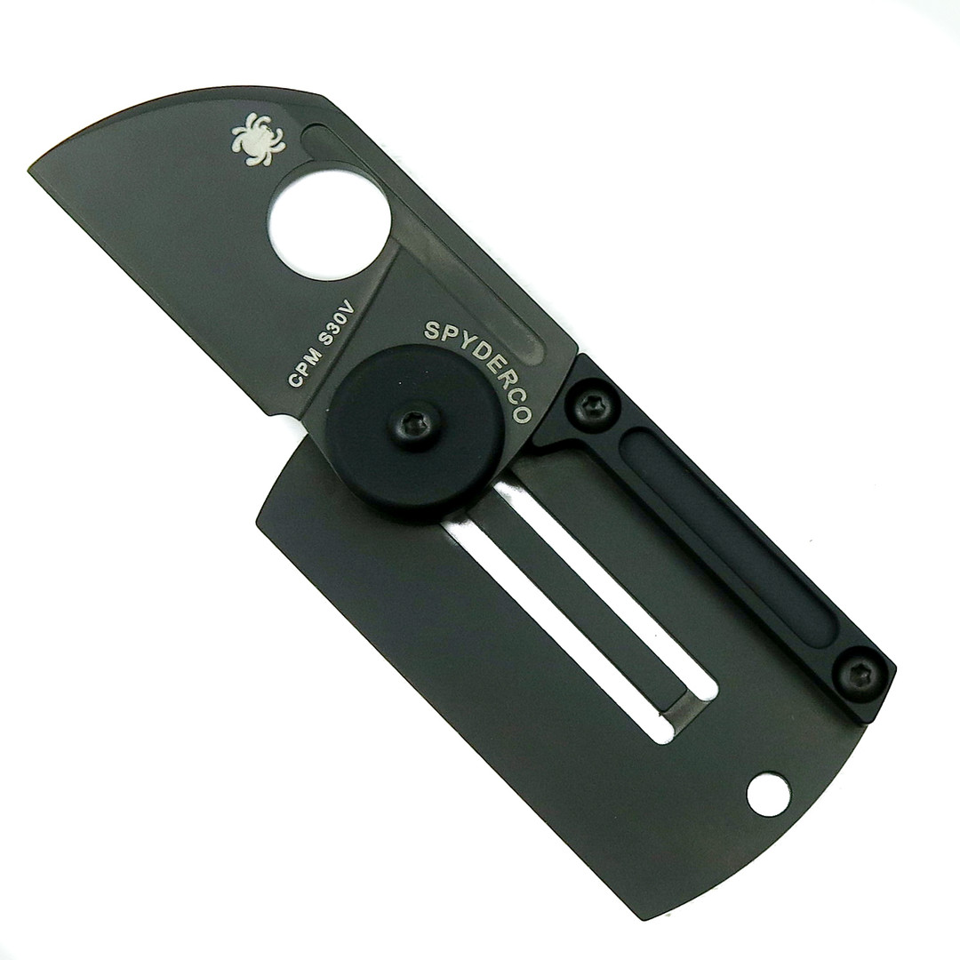 Spyderco Panchenko Black Dog Tag Folder, Slip Joint Plain Edge