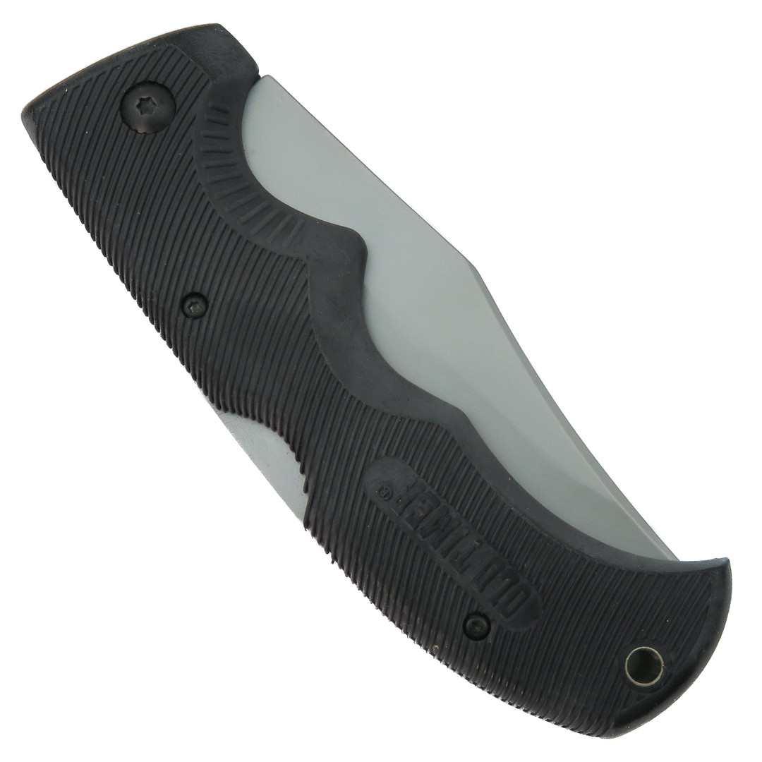 Schrade Old Timer MA1S Safe-T-Grip Large Folder Knife, Bead Blast Part Serrated Clip Blade, Closed View