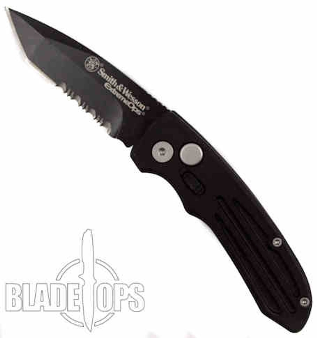 Smith & Wesson Extreme Ops Auto Conversion, Black Tanto Combo Blade, SW40BTS