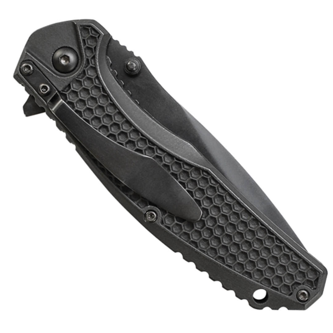 Schrade 002 Series Folder Knife, Black Blade