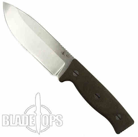 Survive! Knives GSO 5.0 Knife, Tumbled CPM 3V Blade, Green Handle