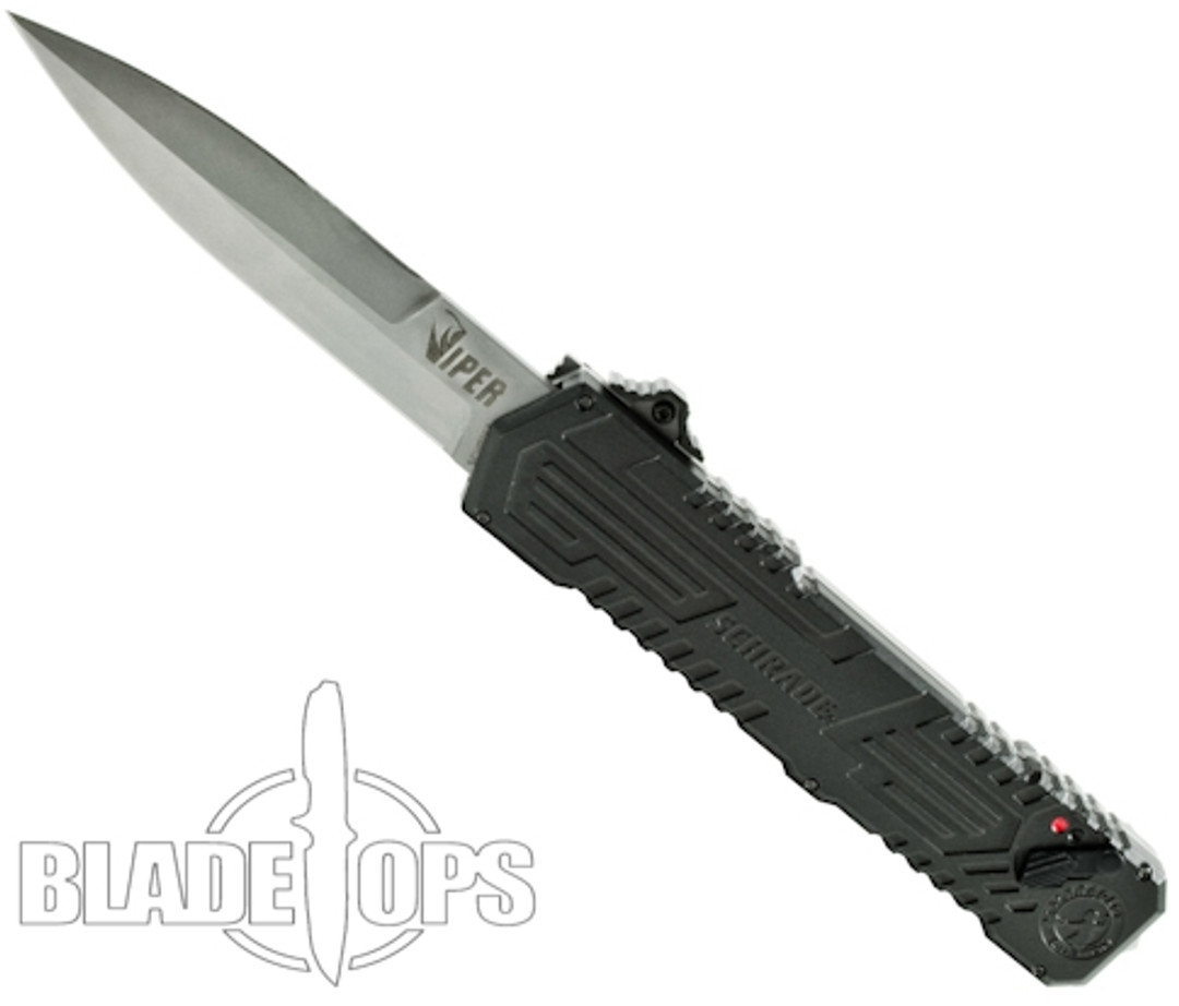 Schrade Viper SCHOTF3 Out The Front Assist Knife, Satin Dagger Blade