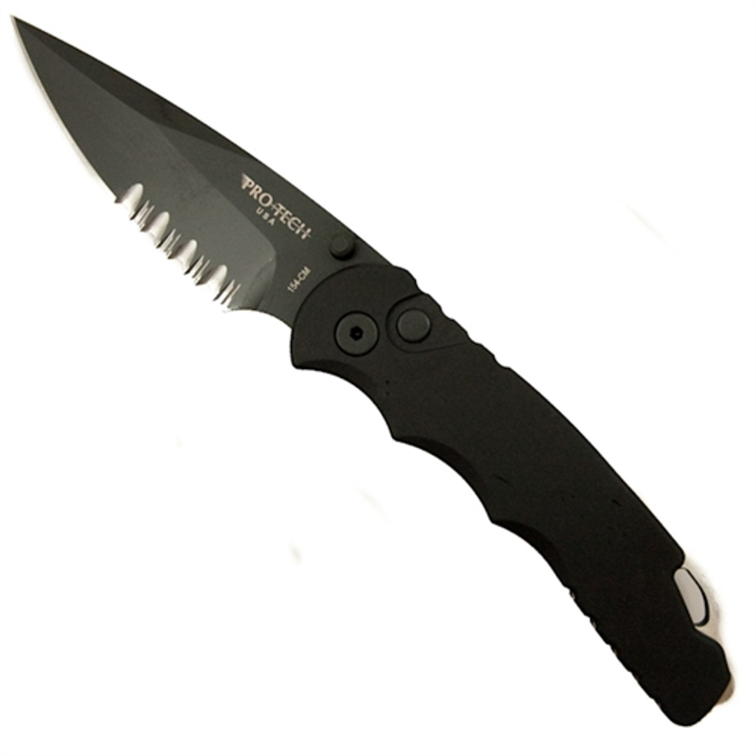 Pro-Tech Tactical Response 5 Spring Assist Knife, 154CM DLC Black Combo Blade