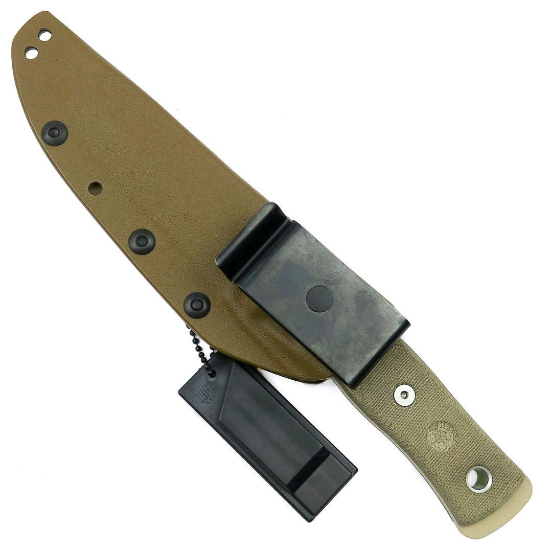 TOPS Knives Coyote Tan BOB Brothers of Bushcraft Fieldcraft Knife, sheath back