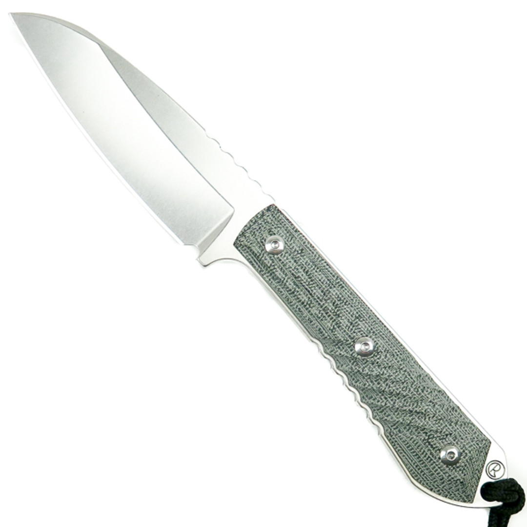 Chris Reeve NYA-1003 Nyala Black Canvas Micarta Insingo Fixed Blade Knife, CPM-S35VN Stonewash Blade