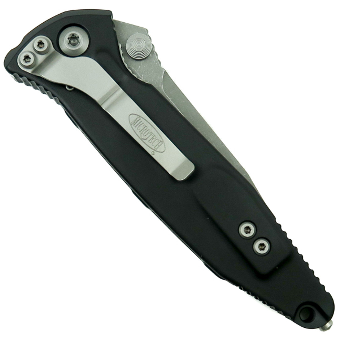 Microtech 160-11AP Socom Elite S/E Folder Knife, Apocalyptic Stonewash Combo Blade REAR VIEW