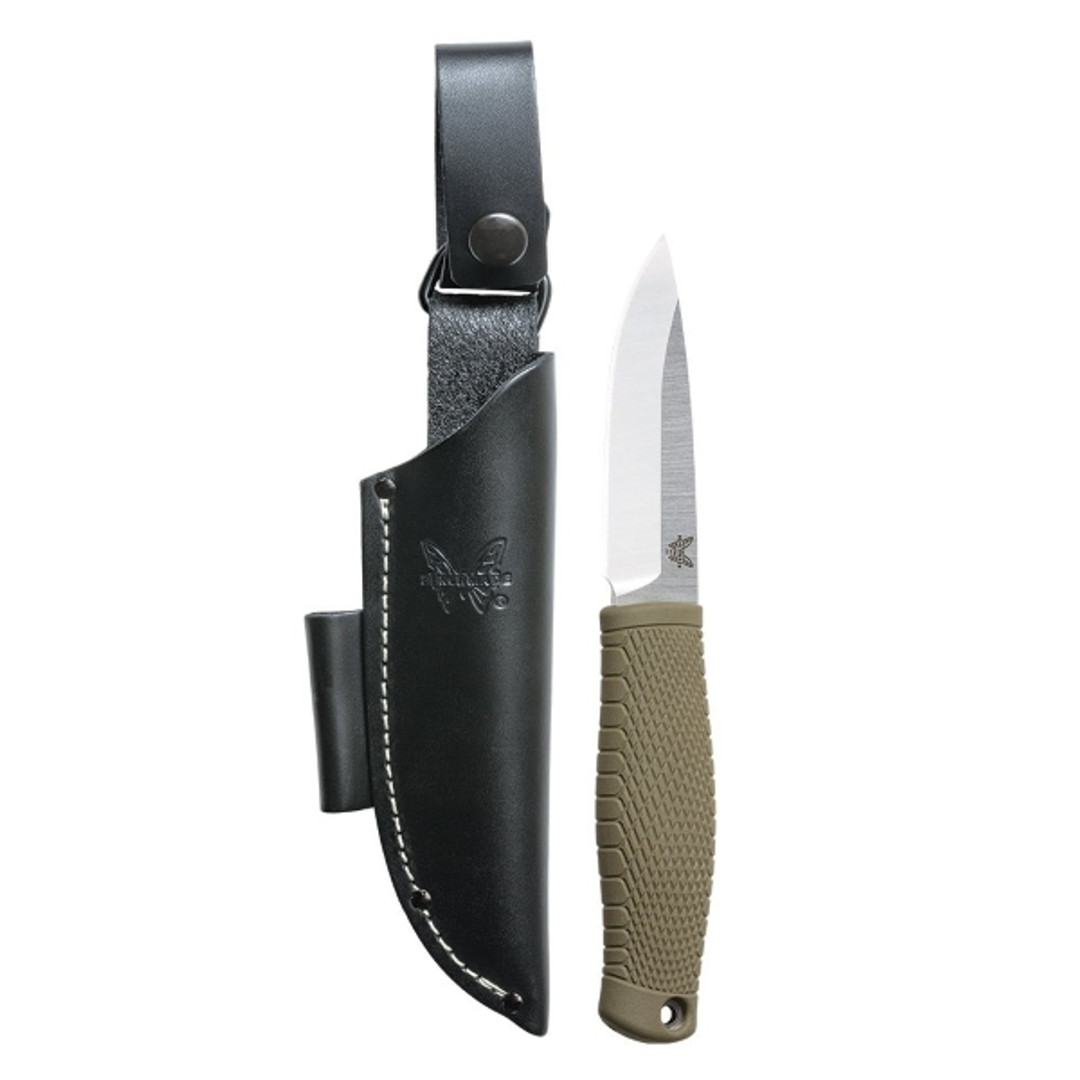 Benchmade 200 OD Green Puukko Fixed Blade Knife, CPM-3V Satin Blade SHEATH VIEW