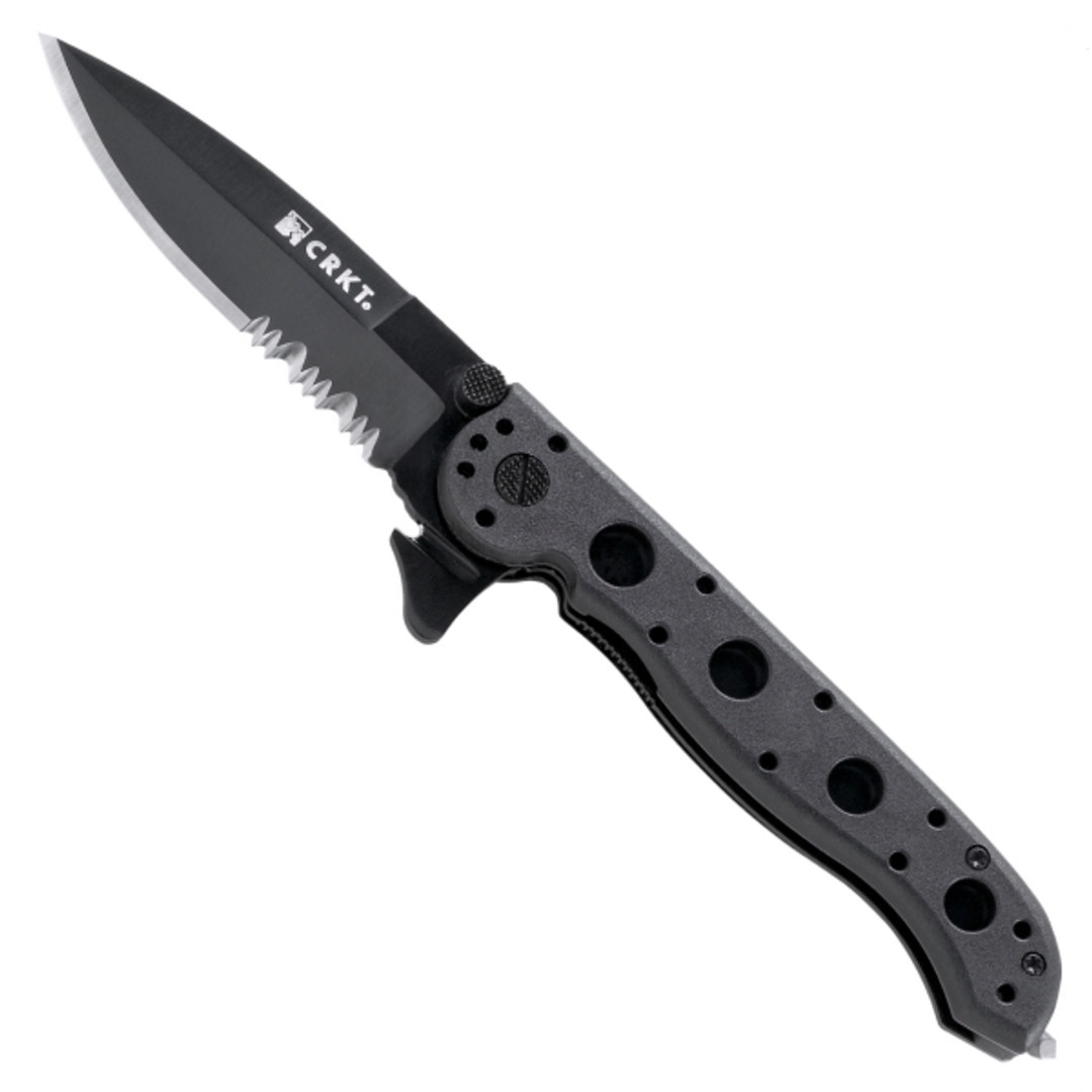 CRKT M16-13ZLEK Law Enforcement Flipper Knife, AUS-8 Black Combo Blade