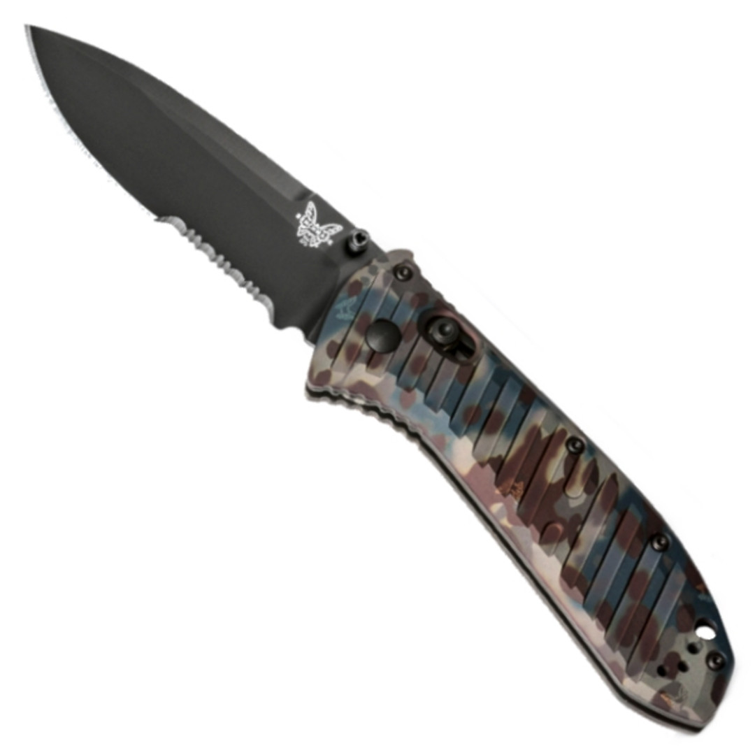 Benchmade Limited 570SBK-1801 Rustic Presidio II Folder Knife, CPM-S30V Black Combo Blade