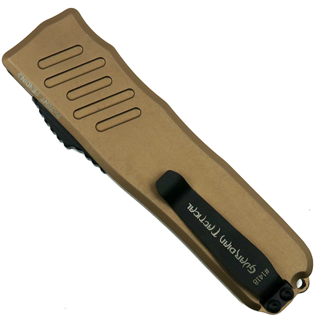 Guardian Tactical Tan RECON-035 OTF Auto Knife, Black Blade