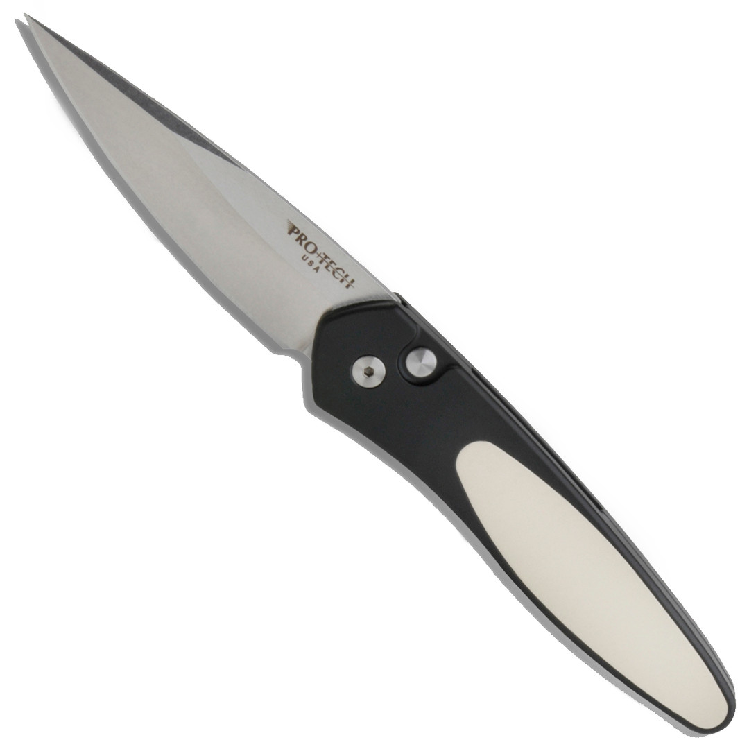 Pro-Tech Tuxedo Newport Auto Knife, Stonewash Blade