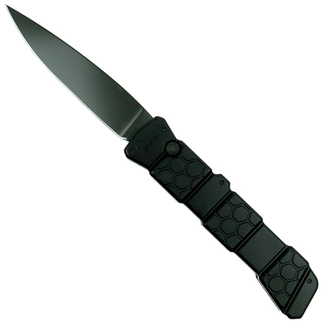 Piranha Black 21 Auto Knife, Black Blade