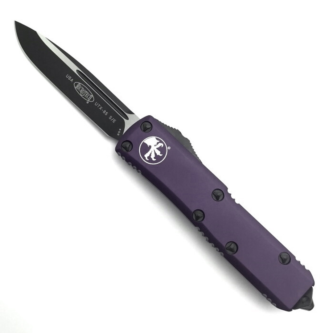 Microtech Purple UTX-85 OTF Auto Knife, Black Blade