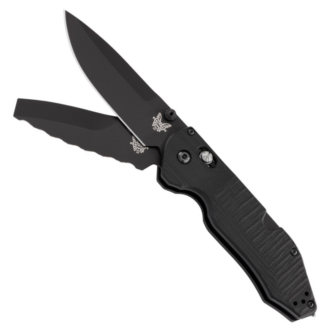 Benchmade Outlast Rescue Folder Knife, Dual Black Blades