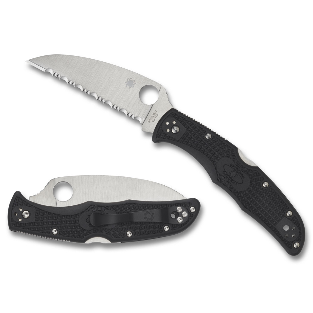 Spyderco Endura 4 Wharncliffe Folder Knife, SpyderEdge Blade REAR VIEW