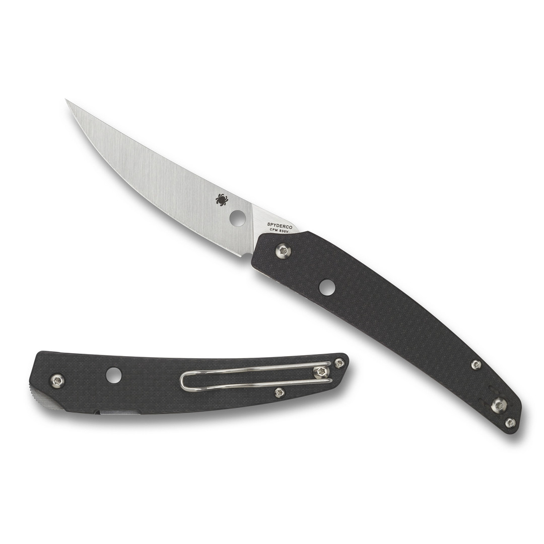 Spyderco Ikuchi Carbon Fiber Folder Knife, CPM-S30V Blade REAR VIEW