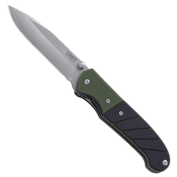 CRKT Green/Black Ignitor Spring Assist Knife, Satin Blade