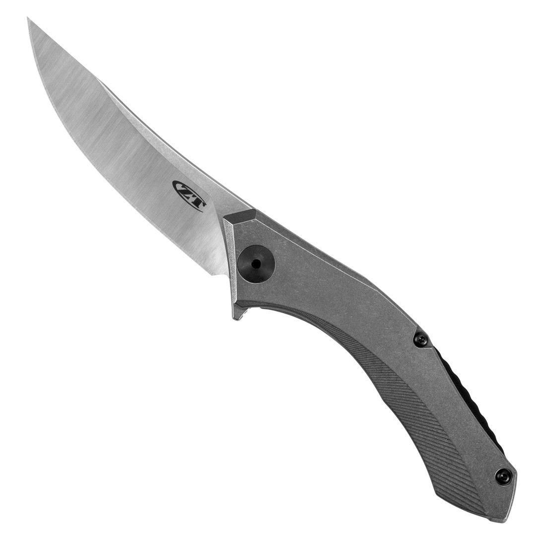 Zero Tolerance 0460TI Titanium Flipper Knife, Satin Blade FRONT VIEW