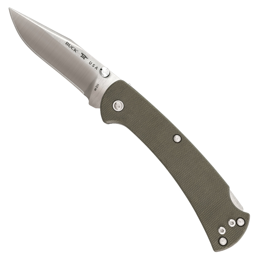 Buck OD Green 112 Slim Ranger Pro Folder Knife, CPM-S30V Blade