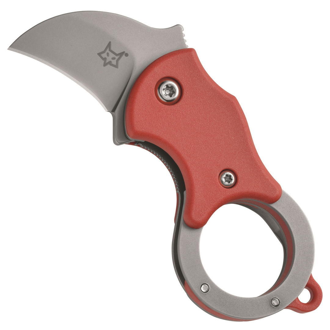 Fox Knives Red Mini-Ka Folder Knife, 1" Blade FRONT VIEW