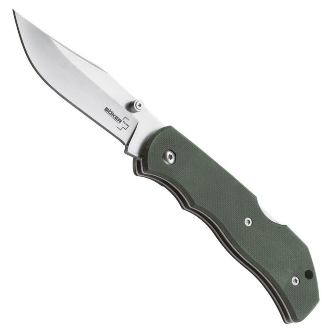 Boker Plus Green Optima Hunting Folder Knife, Exchangeable Blade FRONT VIEW