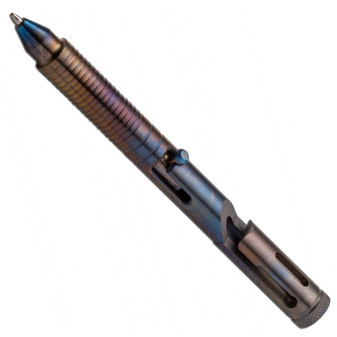 Boker Plus C.I.D. Cal .45 Titanium Tactical Pen, Flamed Finish FRONT VIEW