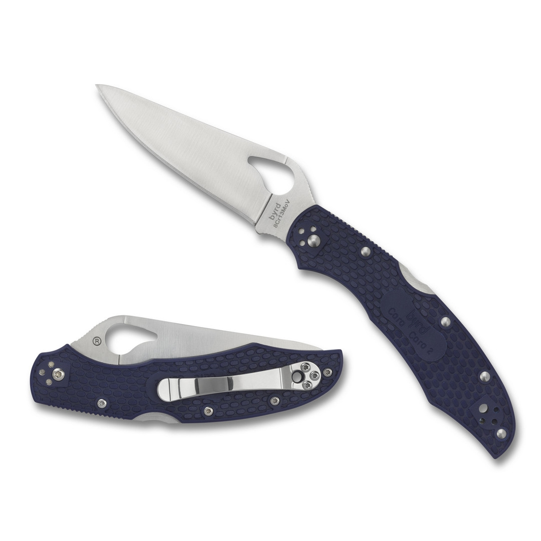 Byrd Blue Cara Cara 2 Folder Knife, Satin Blade REAR VIEW